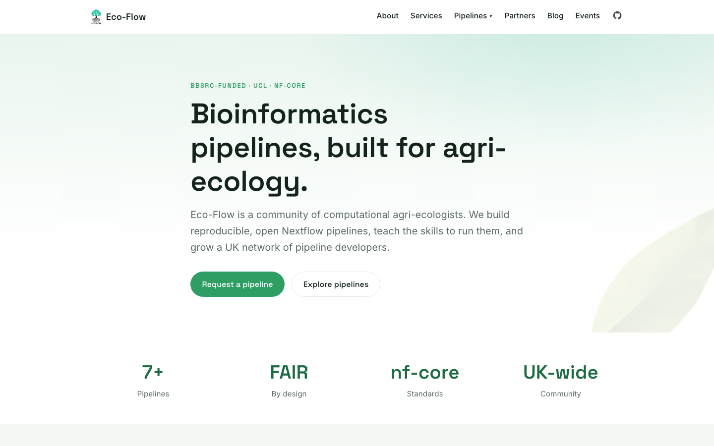 The redesigned Eco-Flow homepage